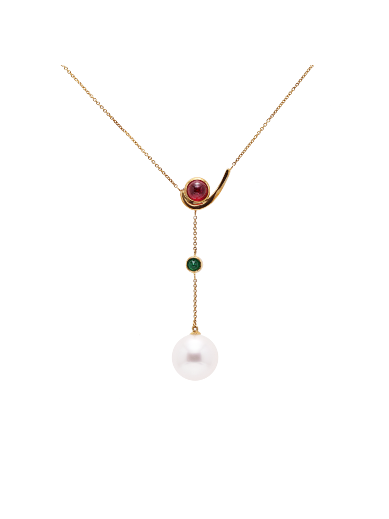 White and Gold Multicolor South Sea Necklace